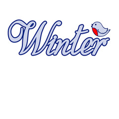 Winter word hand lettering. Handmade vector calligraphy collecti