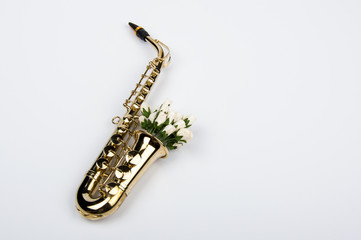 Saxophone with flowers