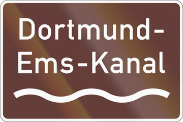 German road sign marking the Dortmund-Ems Canal