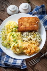 Fried fish fillet of cod.