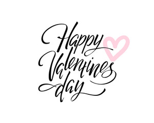 Happy Valentines Day Vintage Card With Vector Lettering