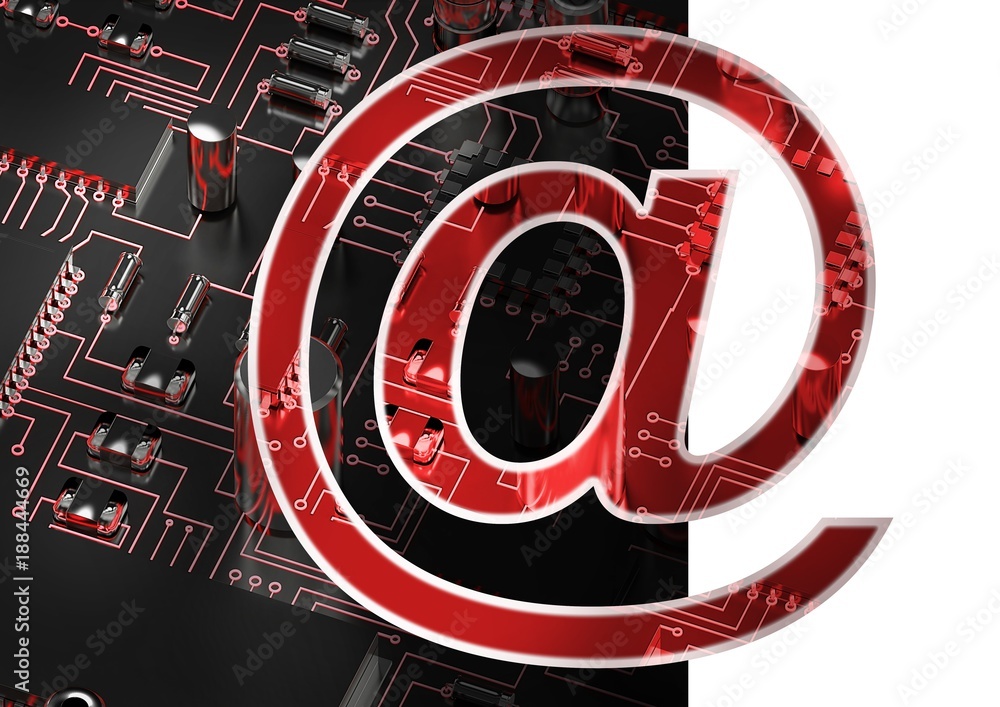 Poster composite image of at e-mail symbol