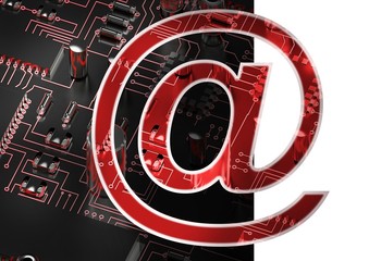 Fototapeta premium Composite image of at e-mail symbol