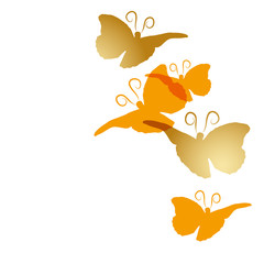 Schmetterlinge gold orange