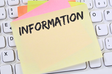 Information Info Infos Informationen News Nachrichten Business Konzept Notizzettel