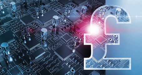 Composite image of digital image of pound symbol