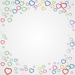 eps10 vector happy Valentine's Day illustration. Colorful flying hearts isolated on white background. Happy holiday greeting background. Graphic design element mock-up. Template for web, print, design