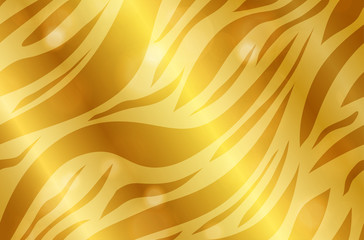 Realistic zebra gold shiny texture. Shiny metal foil gradient. Vector illustration
