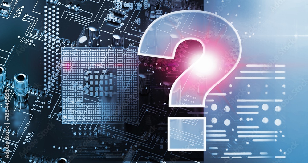 Poster composite image of graphic image of question mark