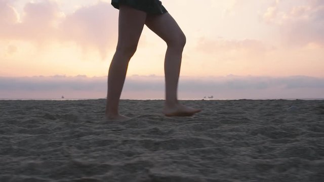 Sunset Walk on a Beach