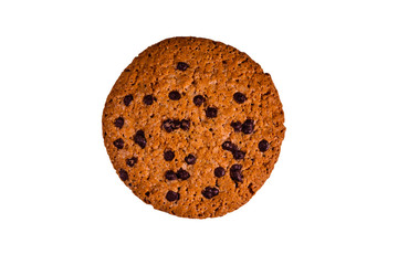Chocolate chip cookie isolated on a white background