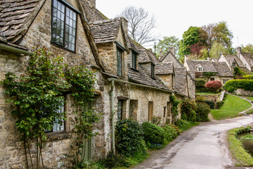 Country style Cottages, houses in Arlington Row in Bibury, English Road, Wales, United Kingdom