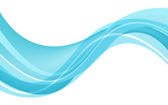 Abstract blue waves - data stream concept. Vector Illustration