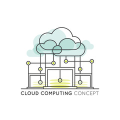 Vector Icon Style Illustration Logo of Cloud Sync and Data, Cloud Computing, Internet-based Shared Mobile Processing Resources, Shared Pool of Configurable Network
