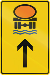 German direction sign for transport of goods dangerous for water reserve