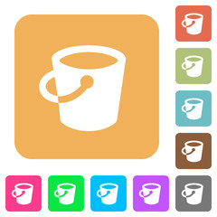 Bucket rounded square flat icons