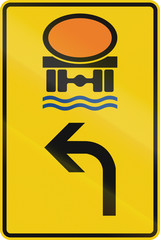 German direction sign for transport of goods dangerous for water reserve