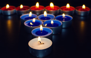 Blue valentine candles