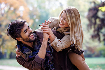 Couple enjoying outside