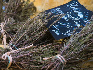 Bundles of fresh lavender