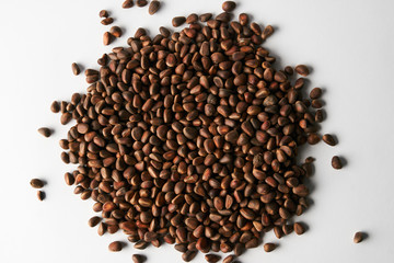 Heap of ripe cedar pine nuts 
