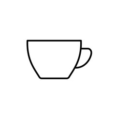 tea cup logo thin line black icon