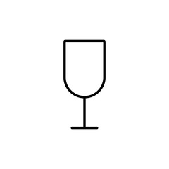 wine glass alcohol symbol thin line black icon
