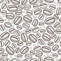 Foto op Plexiglas Koffie Koffie naadloos patroon