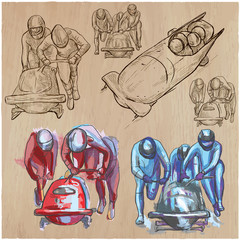 Winter Sport - BOBSLEIGH. An hand drawn vector pack.