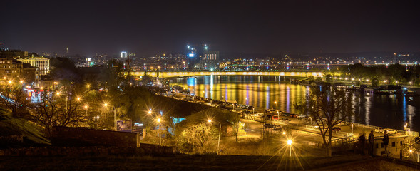 Belgrade, Serbia March 30, 2017: Night panorama of Belgrade