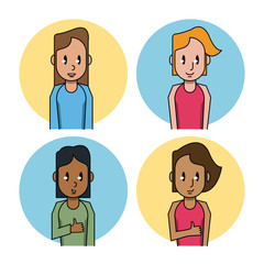 Young people cartoon icons icon vector illustration graphic design