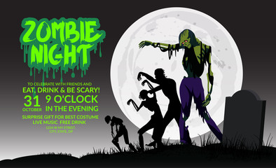 Halloween holiday poster. Vector illustration.