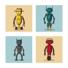 Obraz na płótnie Canvas Robot square icons cartoon icon vector illustration graphic design