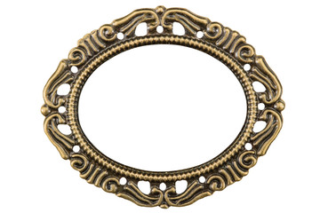 Filigree in the form of a frame, decorative element for manual work, isolated on white, with clipping path
