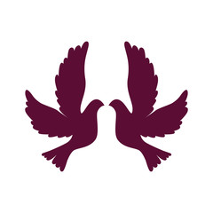 doves flying isolated icon vector illustration design