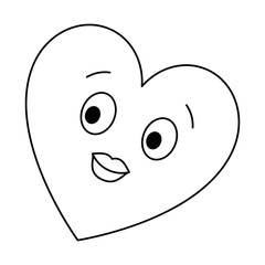 cute heart kawaii character vector illustration design