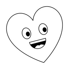 cute heart kawaii character vector illustration design