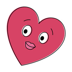 cute heart kawaii character vector illustration design