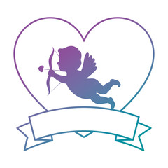 cupid angel with heart vector illustration design