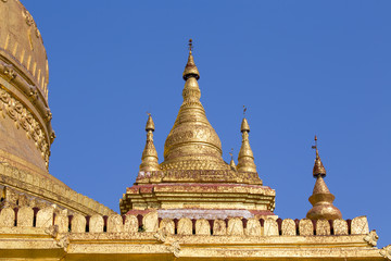 Fototapeta na wymiar Detail of the golden Shwedagon Pagoda in Yangon, Myanmar, Burma