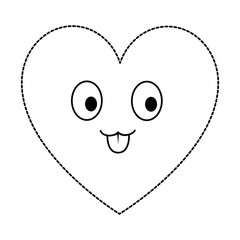 cute heart kawaii character vector illustration design