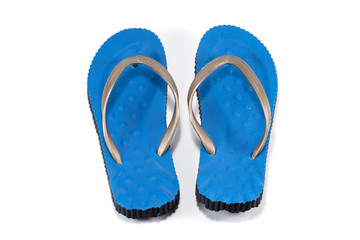 blue slipper on white background