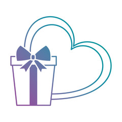 Fototapeta premium gift box present with heart vector illustration design