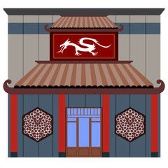 Front view of a chinese restaurant