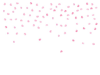 Rose Petals Elegant Vector Confetti. Spring Magic Cherry Blossom Background. Natural Cosmetics, Flying Rose Petals Confetti. Sakura Blossom Romance Wedding Decoration Valentines Day Love Showering