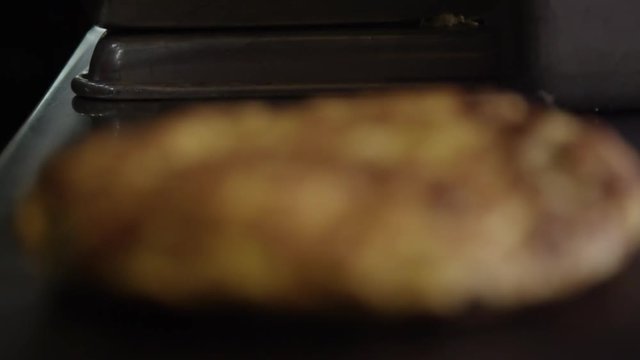 Close up, fresh frittata on counter