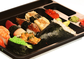 japanese traditional sushi close up