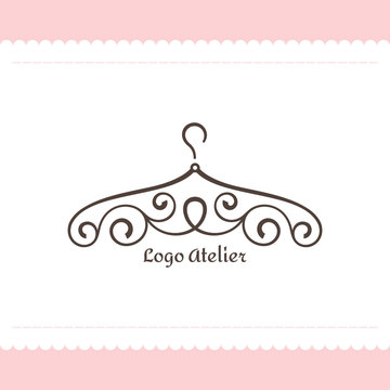 Logo For Atelier Wedding Boutique Women S Clothing Store Vector Template Of The Brand For The Fashion Designer Element For Studio Sewing And Tailoring Hanger With Graceful Lines Vector De Stock Adobe Logo For Atelier Wedding Boutique Women S Clothing Store Vector Template Of The Brand For The Fashion Designer Element For Studio Sewing And Tailoring Hanger With Graceful Lines Vector De Stock Adobe