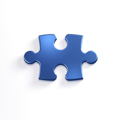 Puzzle Piece of Jigsaw. 3D Render Illustration