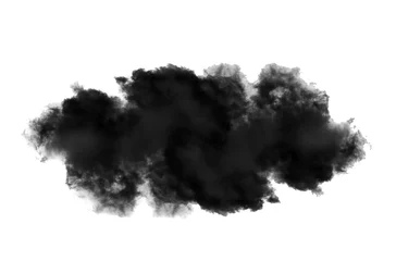 Papier Peint photo Fumée nuage noir sur fond blanc
